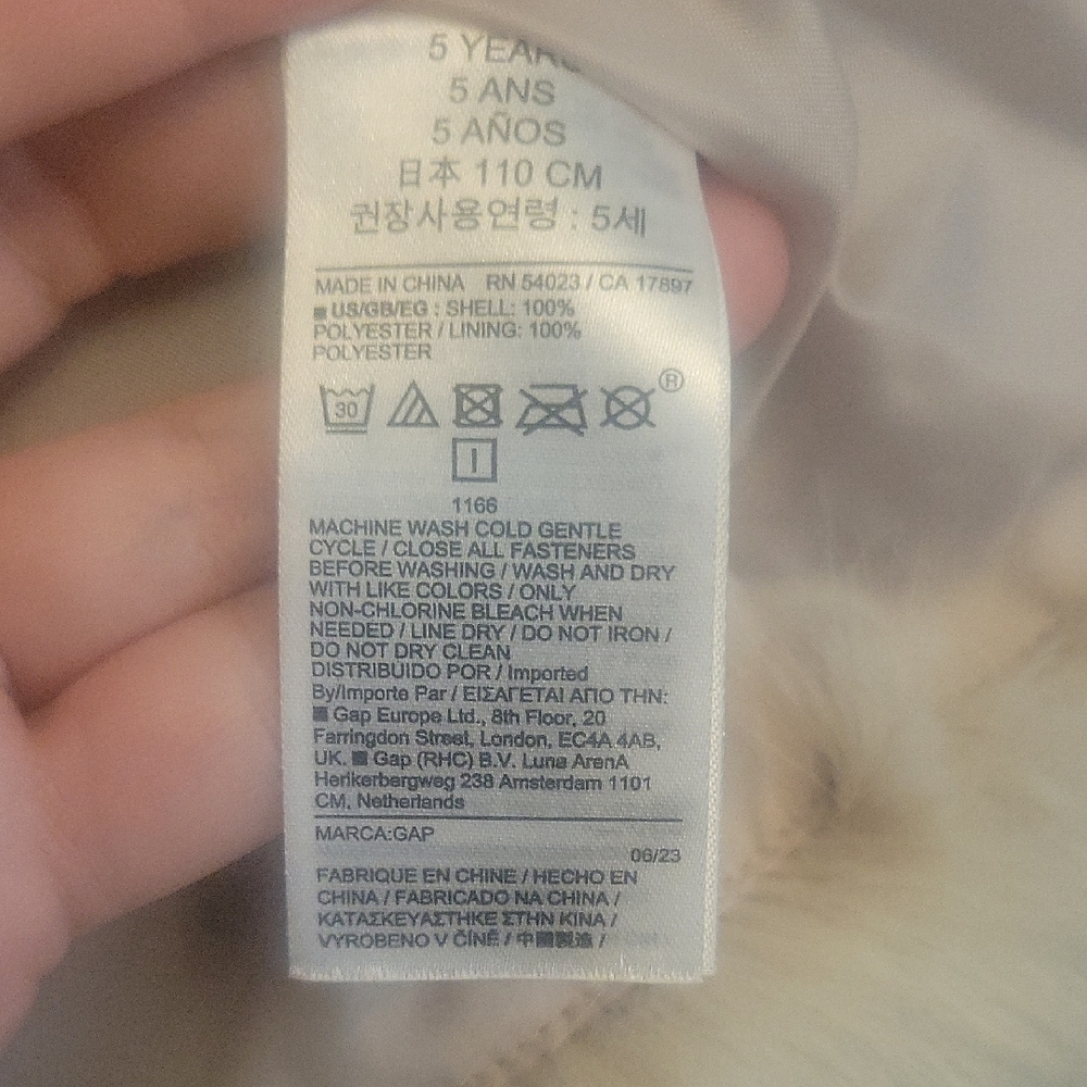 GAP Kids Faux Fur Jacket - Off-White/ Grey - Picture 3 of 7